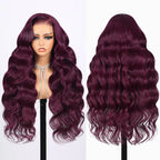 13x4 Lace Frontal Plum Body Wave Glueless Wig with Natural Hairline