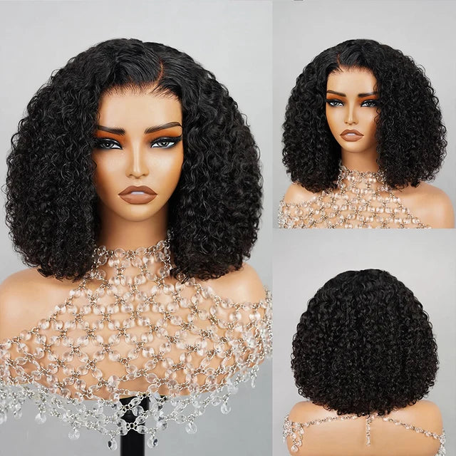 6x5 Glueless Kinky Curly Bob Wig