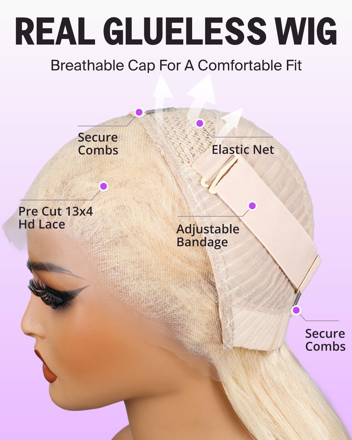 61B Blonde 6x5 Pre-Cut Glueless Wig