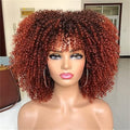 Kinky Curly Lace Front Wig with Bangs