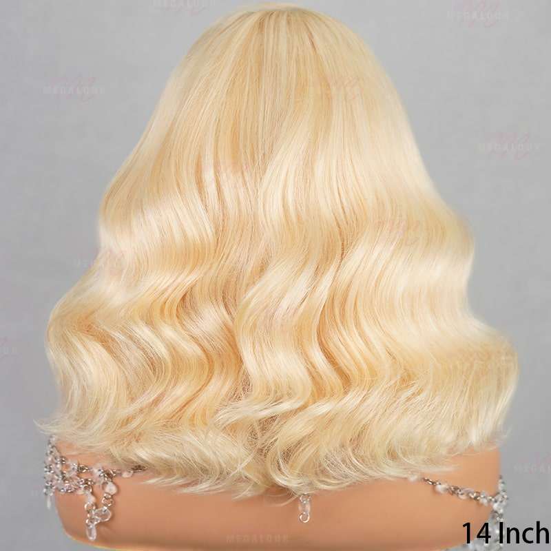 61B Blonde 6x5 Pre-cut Short Bob Wavy Glueless Wig