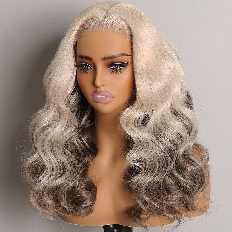 13x6 Ombre Strawberry Blonde Glueless Wig - Body Wave