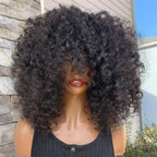 Kinky Curly Lace Front Wig with Bangs
