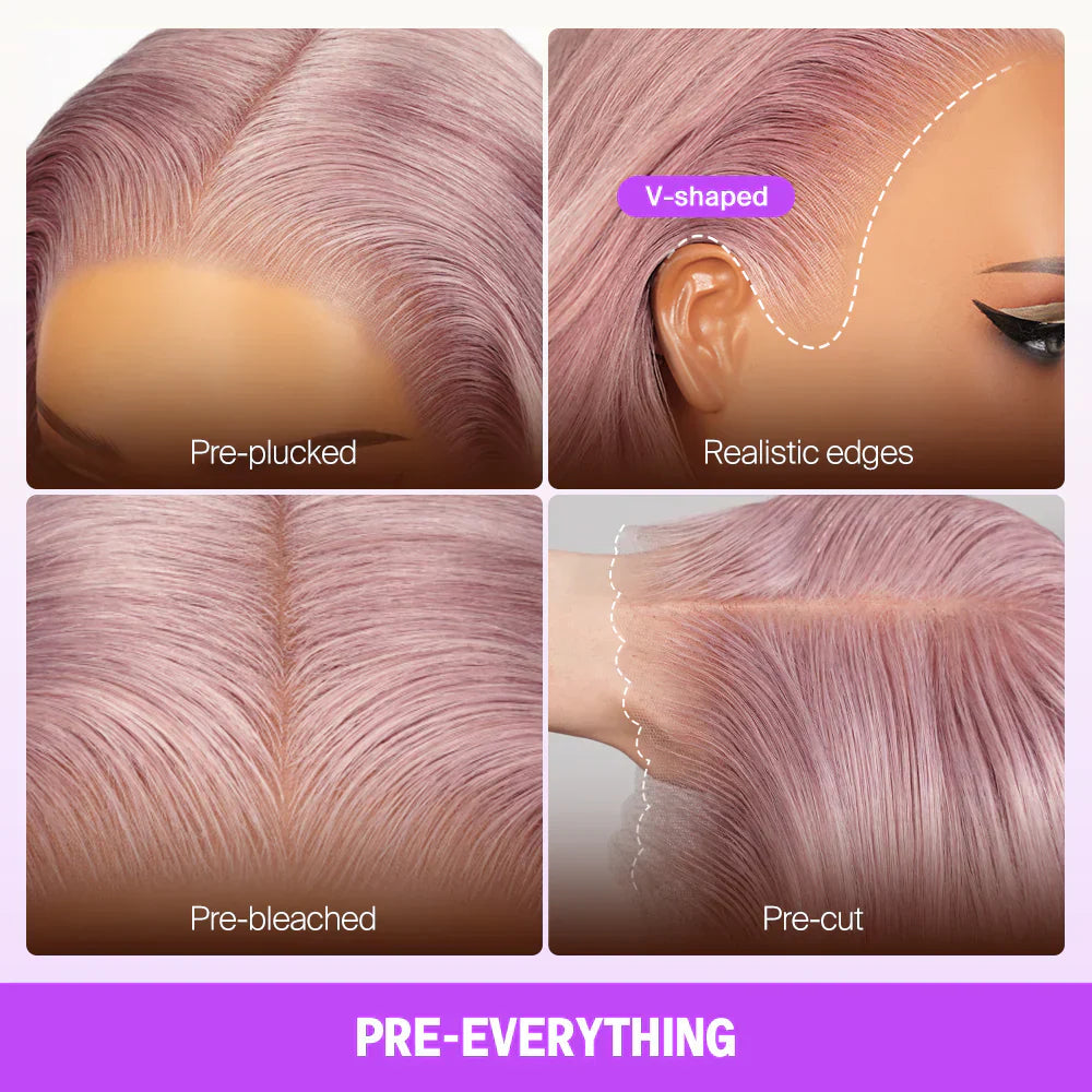 13x6 Pre-Everything Ash Purple Glueless Wig - Silky Straight
